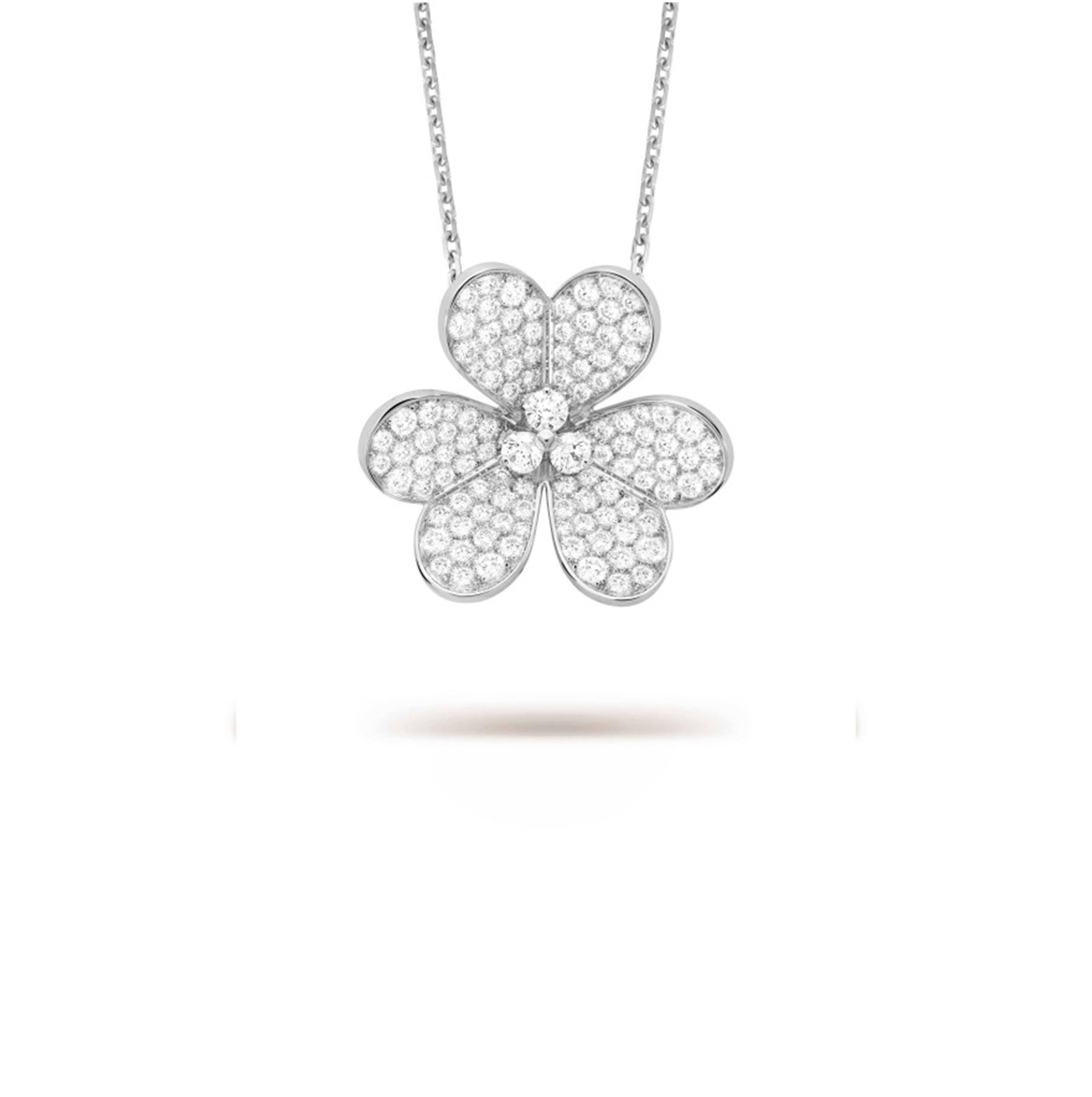 VAN CLEEF ARPELS FRIVOLE CLIP PENDANT, VERY LARGE MODEL - WHITE GOLD, DIAMOND  VCARP6L600